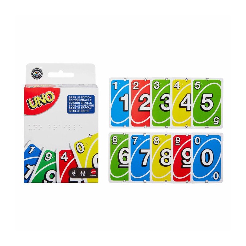 UNO BRAILLE - Jeu de cartes - Pour Joueurs Aveugles Ou Malvoyants - Ma