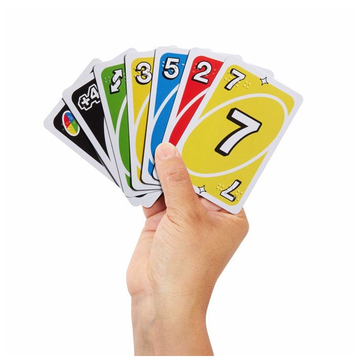UNO BRAILLE - Jeu de cartes - Pour Joueurs Aveugles Ou Malvoyants - Mattel Games - 7 ans et +