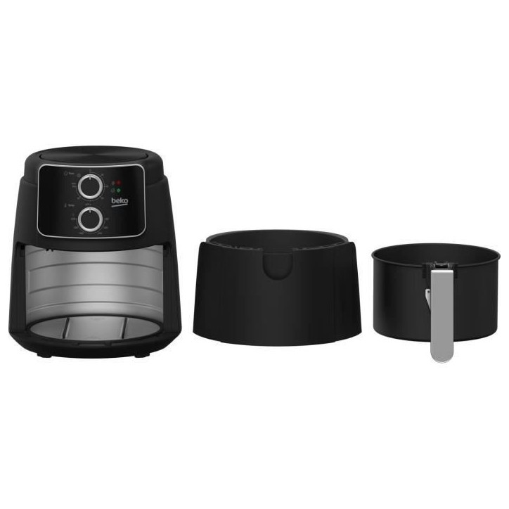 Friteuse multifonction sans huile - BEKO - FRL2242B - 1500 W - 3,9 L pour 0,8 kg de frites - Minuteur coupe circuit - Noir Friteuse multifonction sans huile - BEKO - FRL2242B - 1500 W - 3,9 L pour 0,8 kg de frites - Minuteur coupe circuit - Noir