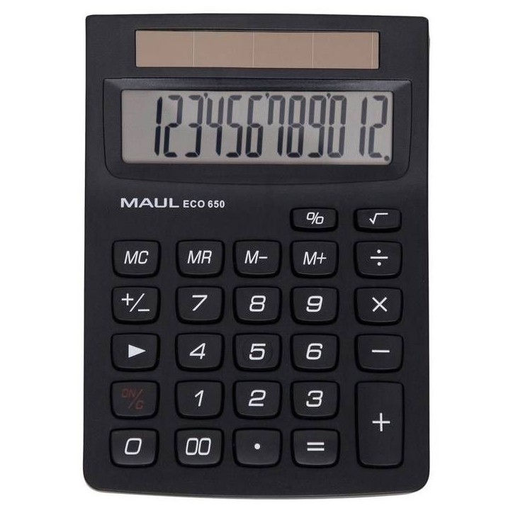 Calculatrice de bureau - MAUL - ECO 650 - 12 chiffres - Noir Calculatrice de bureau - MAUL - ECO 650 - 12 chiffres - Noir