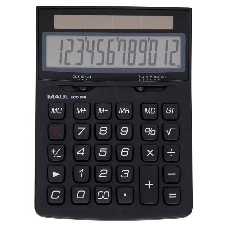 Calculatrice de bureau - MAUL - ECO 850 - 12 chiffres - Noir Calculatrice de bureau - MAUL - ECO 850 - 12 chiffres - Noir