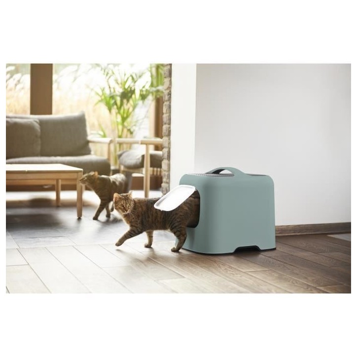 ROTHO - Maison toilette pour chat 51 x 39 x 40 cm - Bac a litiere - Vert de Gui ROTHO - Maison toilette pour chat 51 x 39 x 40 cm - Bac a litiere - Vert de Gui