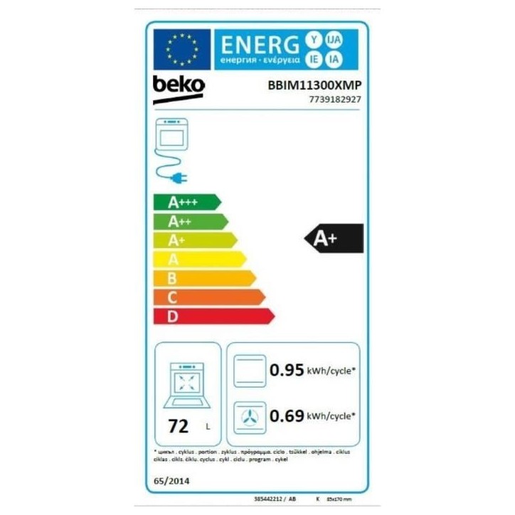 Four encastrable Pyrolyse Chaleur pulsée BEKO BBIM11300XMP Inox - Porte froide - 72L - Classe A+ Four encastrable Pyrolyse Chaleur pulsée BEKO BBIM11300XMP Inox - Porte froide - 72L - Classe A+