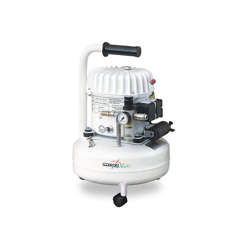 Compresseur - Horizontal - Mecafer - Silencieux - 9 L - Bidon huile 1L