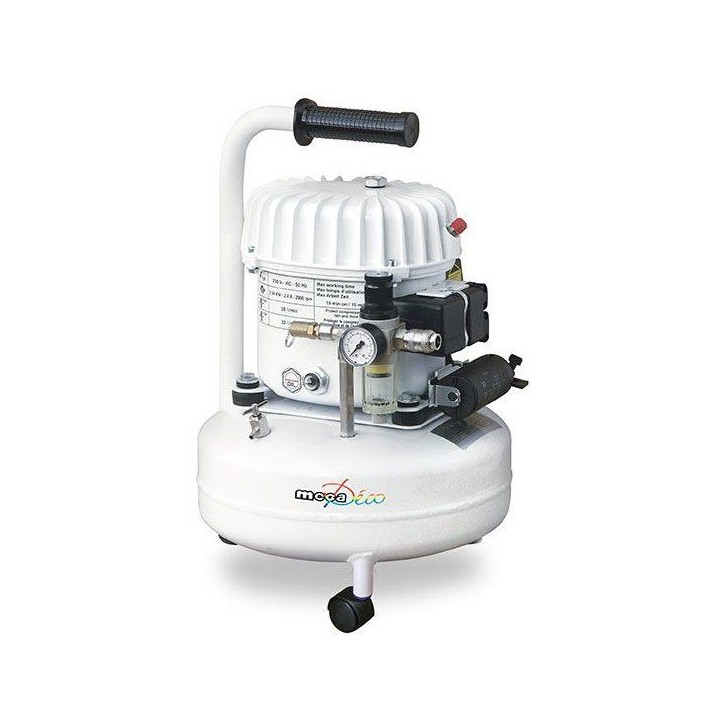 Compresseur - Horizontal - Mecafer - Silencieux - 9 L - Bidon huile 1L + Entonnoir + 3 roulettes - Silencieux Compresseur - Horizontal - Mecafer - Silencieux - 9 L - Bidon huile 1L + Entonnoir + 3 roulettes - Silencieux