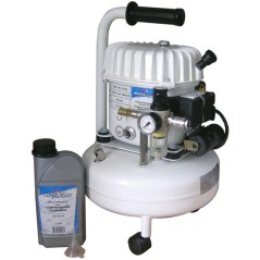 Compresseur - Horizontal - Mecafer - Silencieux - 9 L - Bidon huile 1L