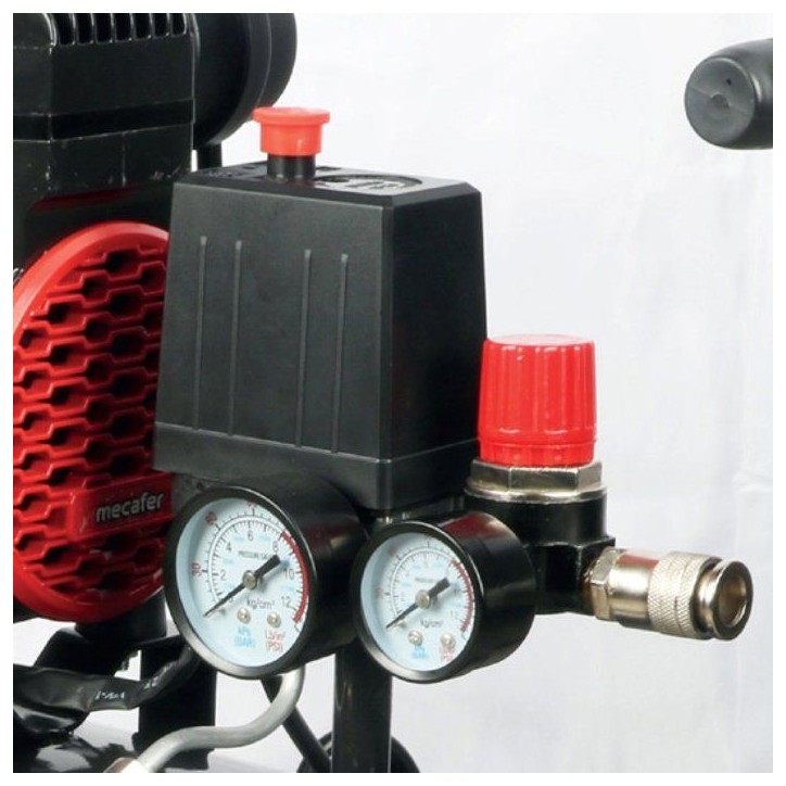 Compresseur - Horizontal - Mecafer - Power Silent - 24 L - 1,5 HP - 175 L/min - Silencieux Compresseur - Horizontal - Mecafer - Power Silent - 24 L - 1,5 HP - 175 L/min - Silencieux