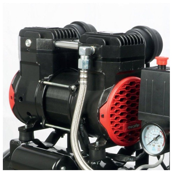 Compresseur - Horizontal - Mecafer - Power Silent - 24 L - 1,5 HP - 175 L/min - Silencieux Compresseur - Horizontal - Mecafer - Power Silent - 24 L - 1,5 HP - 175 L/min - Silencieux