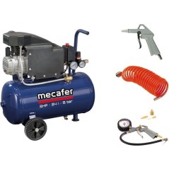 Compresseur d'air horizontal - Mecafer - 24 L - 2 HP - 8 Bars - Inclus
