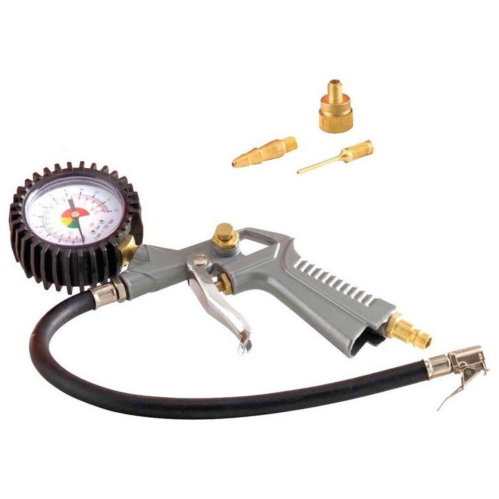 Compresseur d'air horizontal - Mecafer - 24 L - 2 HP - 8 Bars - Inclus : Tuyau + Souflette + Pistolet de gonflage + 3 embouts - Compresseur d'air horizontal - Mecafer - 24 L - 2 HP - 8 Bars - Inclus : Tuyau + Souflette + Pistolet de gonflage + 3 embouts -
