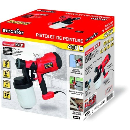Pistolet de peinture HVLP - MECAFER - HVP400 - 400 W - 900 ml - 70 DIN/sec