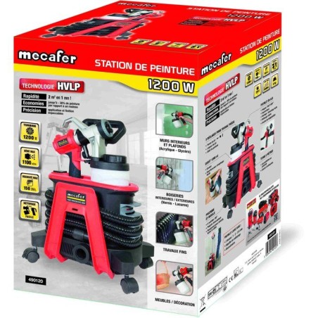 Station de peinture HVLP - MECAFER - HVS1200 - 1200 W - 1200 ml - Tuyau 3 m - 150 DIN/sec