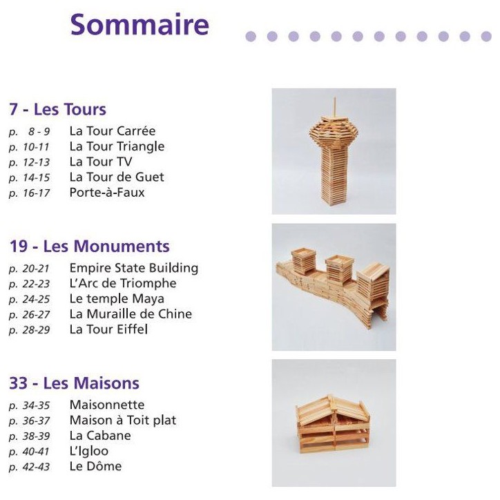 MECABOIS Livre L'ABC des Constructions - Modeles constructions planchettes en bois - Fabriqué en France MECABOIS Livre L'ABC des Constructions - Modeles constructions planchettes en bois - Fabriqué en France