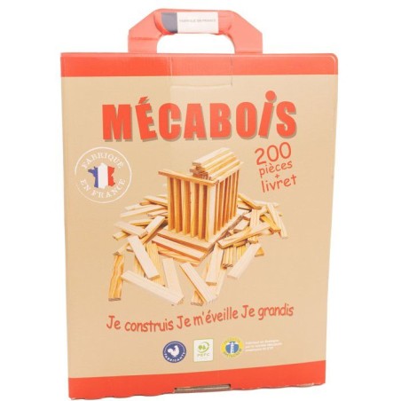 Mécabois - Baril de 200 planchettes en bois - Jeux de constructions -