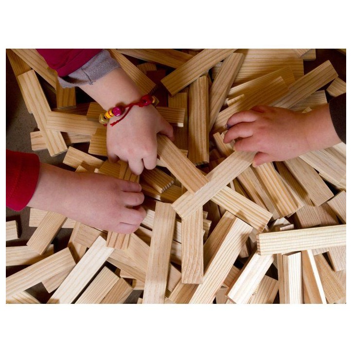 Mécabois Sac de planchettes de 400 pieces - Jeux de constructions planchettes en bois - fabriqué en France Mécabois Sac de planchettes de 400 pieces - Jeux de constructions planchettes en bois - fabriqué en France