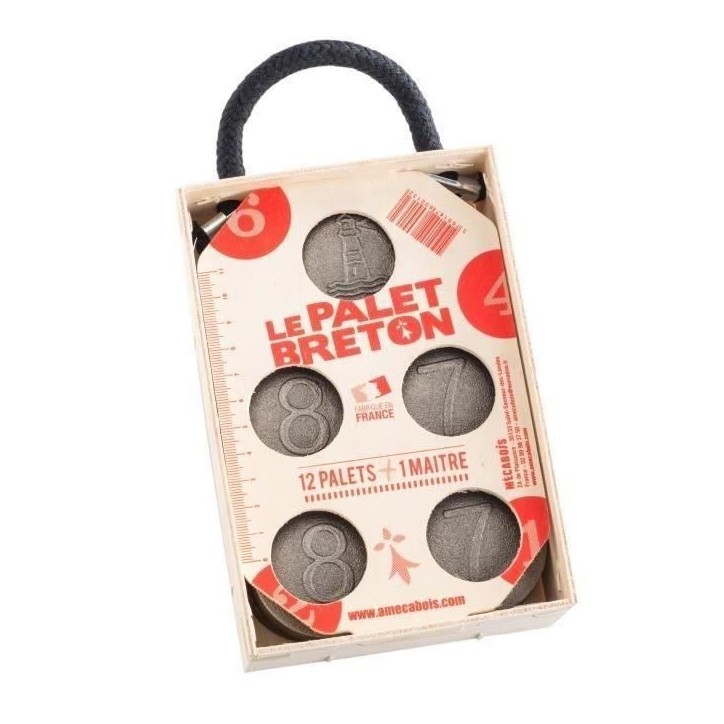 Jeu de palet - MECABOIS - Le palet Breton - 12 palets + 1 maître - Fabriqué en France Jeu de palet - MECABOIS - Le palet Breton - 12 palets + 1 maître - Fabriqué en France