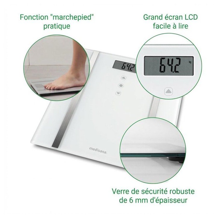 Pese-personne - MEDISANA - BS 483 - Impédancemetre - Analyse corporelle - 180 kg max Pese-personne - MEDISANA - BS 483 - Impédancemetre - Analyse corporelle - 180 kg max