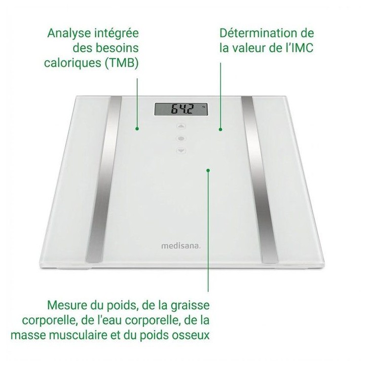 Pese-personne - MEDISANA - BS 483 - Impédancemetre - Analyse corporelle - 180 kg max Pese-personne - MEDISANA - BS 483 - Impédancemetre - Analyse corporelle - 180 kg max