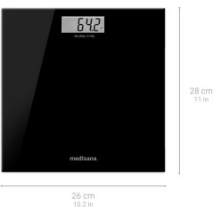 Pese-personne - MEDISANA - PS 402 - 180 kg max - Verre Noir
