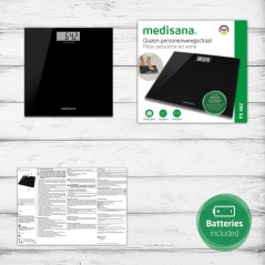 Pese-personne - MEDISANA - PS 402 - 180 kg max - Verre Noir