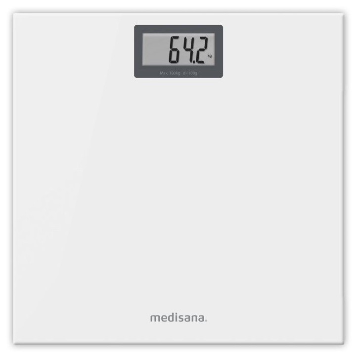 Pese-personne - MEDISANA - PS 404 - 180 kg max - Verre blanc glacier Pese-personne - MEDISANA - PS 404 - 180 kg max - Verre blanc glacier