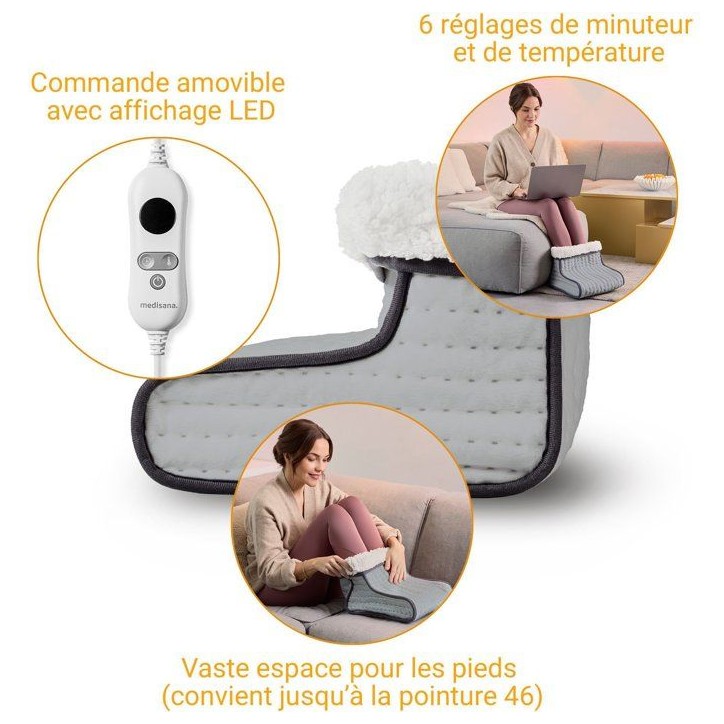 Chauffe-pieds - MEDISANA - FW 120 - 6 températures - Minuteur - Gris Chauffe-pieds - MEDISANA - FW 120 - 6 températures - Minuteur - Gris