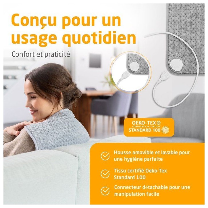 Coussin chauffant ultra doux - MEDISANA - HP 516 - 100 W - 4 réglages - Gris Coussin chauffant ultra doux - MEDISANA - HP 516 - 100 W - 4 réglages - Gris