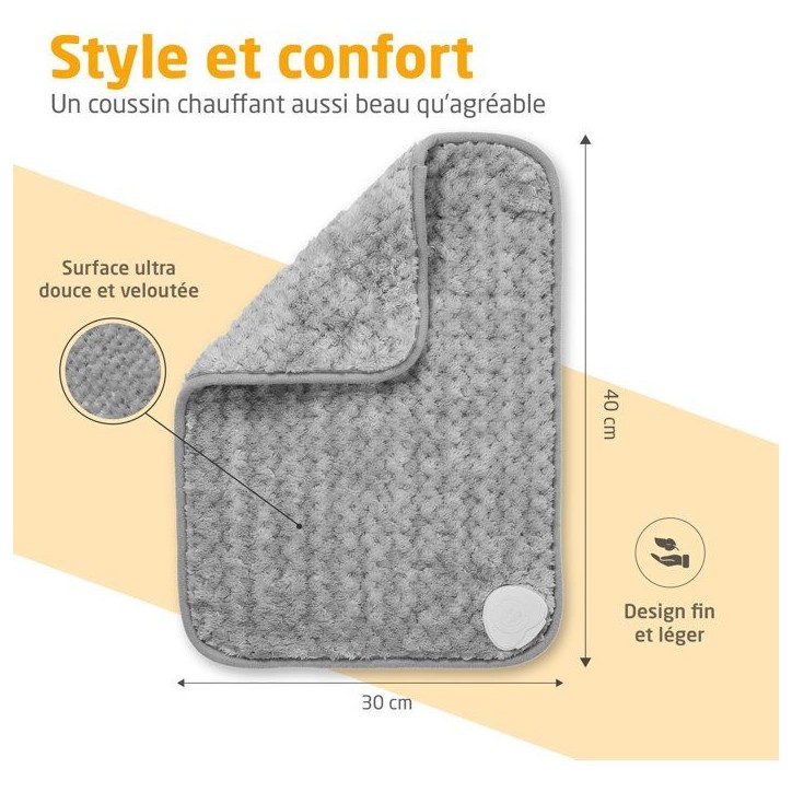 Coussin chauffant ultra doux - MEDISANA - HP 516 - 100 W - 4 réglages - Gris Coussin chauffant ultra doux - MEDISANA - HP 516 - 100 W - 4 réglages - Gris