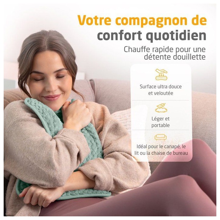 Coussin chauffant ultra doux - MEDISANA - HP 517 - 100 W - 4 réglages - Vert Coussin chauffant ultra doux - MEDISANA - HP 517 - 100 W - 4 réglages - Vert