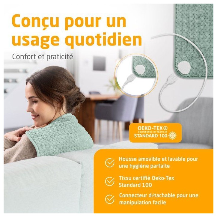 Coussin chauffant ultra doux - MEDISANA - HP 517 - 100 W - 4 réglages - Vert Coussin chauffant ultra doux - MEDISANA - HP 517 - 100 W - 4 réglages - Vert