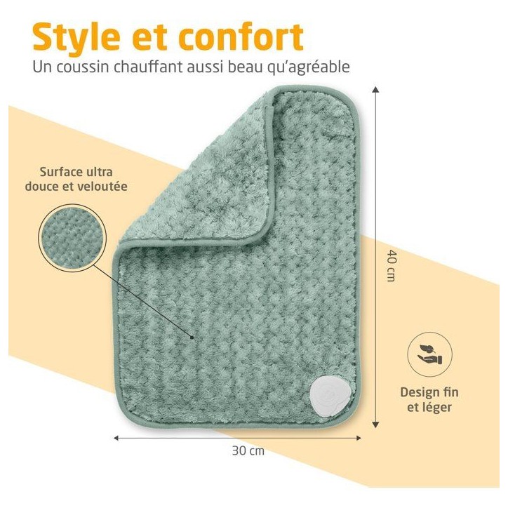 Coussin chauffant ultra doux - MEDISANA - HP 517 - 100 W - 4 réglages - Vert Coussin chauffant ultra doux - MEDISANA - HP 517 - 100 W - 4 réglages - Vert