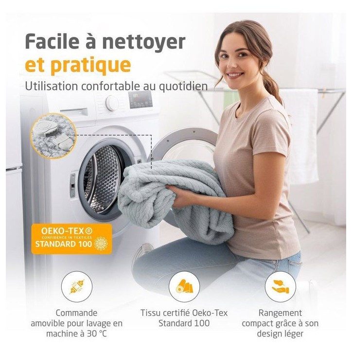 Couverture chauffante reversible - MEDISANA - HB 416 - 120 W - 9 réglages - 180 x 130 cm - Gris Couverture chauffante reversible - MEDISANA - HB 416 - 120 W - 9 réglages - 180 x 130 cm - Gris