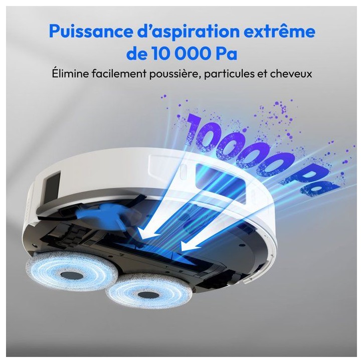 Aspirateur robot laveur - MEDION - MD12039 X55SW+ - 225 min - 10000 Pa - Navigation Laser - 3 L Aspirateur robot laveur - MEDION - MD12039 X55SW+ - 225 min - 10000 Pa - Navigation Laser - 3 L