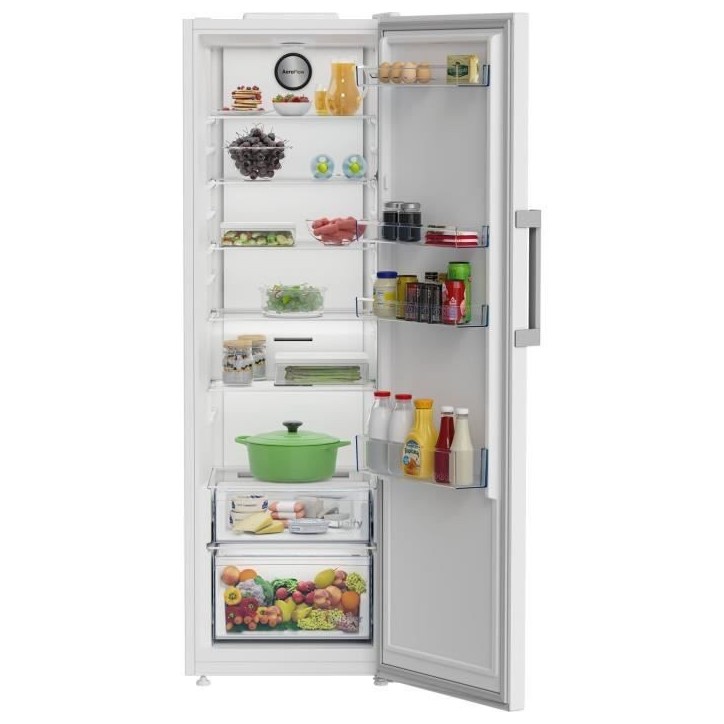 Réfrigérateur monoporte tout utile - BEKO - B1RMLNE444W - Froid ventilé - Classe E - 365 L - 186,5 x 59,7 x 70,9 cm - Blanc Réfrigérateur monoporte tout utile - BEKO - B1RMLNE444W - Froid ventilé - Classe E - 365 L - 186,5 x 59,7 x 70,9 cm - Blanc