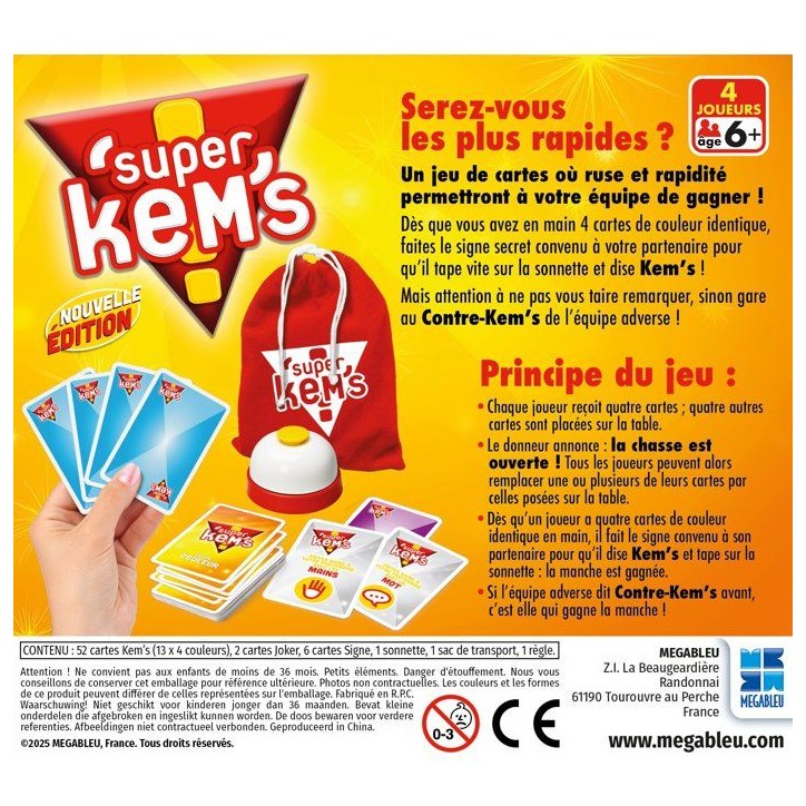 Super Kems petite boîte - Jeu de société - MEGABLEU - Des 6 ans