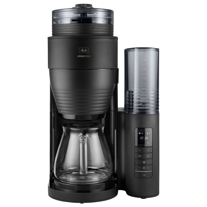 Cafetiere filtre avec moulin intégré - MELITTA - Aromafresh Glass Pro 1030-01 - 10 tasses - 1?130 W - Noir Cafetiere filtre avec moulin intégré - MELITTA - Aromafresh Glass Pro 1030-01 - 10 tasses - 1?130 W - Noir