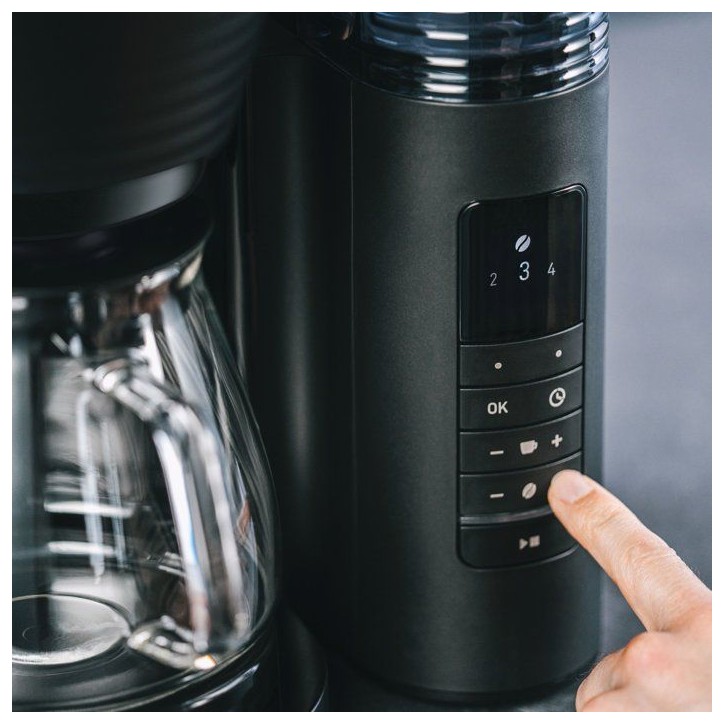 Cafetiere filtre avec moulin intégré - MELITTA - Aromafresh Glass Pro 1030-01 - 10 tasses - 1?130 W - Noir Cafetiere filtre avec moulin intégré - MELITTA - Aromafresh Glass Pro 1030-01 - 10 tasses - 1?130 W - Noir