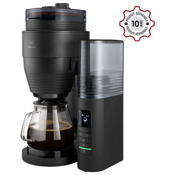 Cafetiere filtre avec moulin intégré - MELITTA - Aromafresh Glass Pro 1030-01 - 10 tasses - 1?130 W - Noir Cafetiere filtre avec moulin intégré - MELITTA - Aromafresh Glass Pro 1030-01 - 10 tasses - 1?130 W - Noir