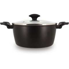 Faitout - MENASTYL - 6020647 - En alumimium forgé - 24 cm - Noir - To