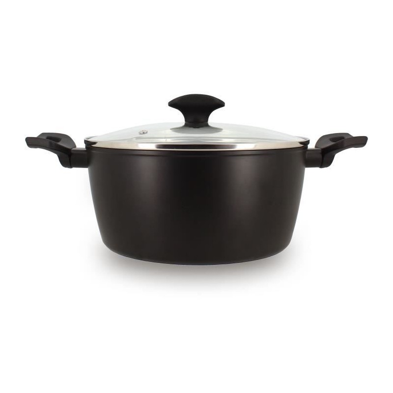 Faitout - MENASTYL - 6020647 - En alumimium forgé - 24 cm - Noir - To