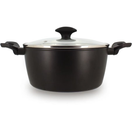 Faitout - MENASTYL - 6020647 - En alumimium forgé - 24 cm - Noir - To