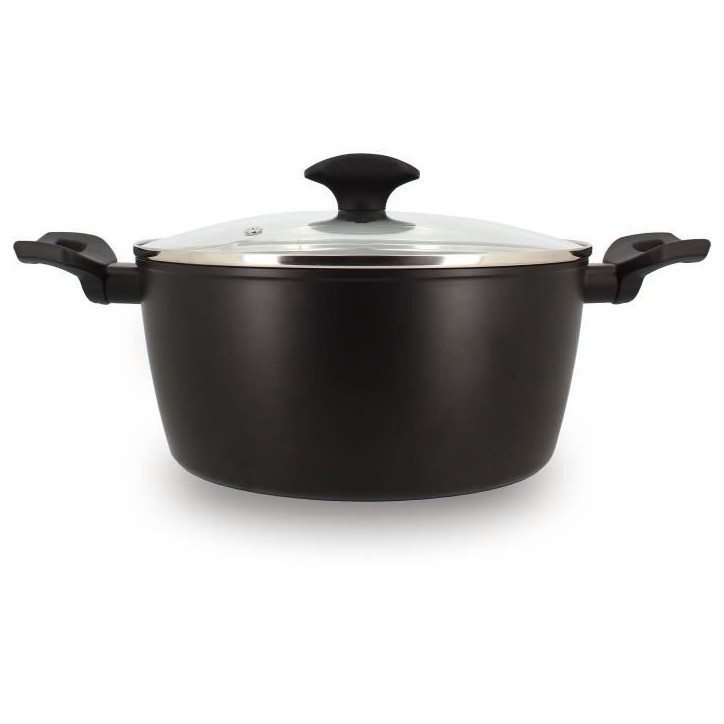 Faitout - MENASTYL - 6020647 - En alumimium forgé - 24 cm - Noir - Tous feux dont induction Faitout - MENASTYL - 6020647 - En alumimium forgé - 24 cm - Noir - Tous feux dont induction