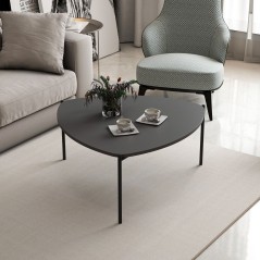 Table basse - LENNY - Ovale - Métal - Anthracite - 90 x 40 x 89 cm