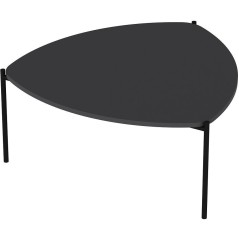 Table basse - LENNY - Ovale - Métal - Anthracite - 90 x 40 x 89 cm
