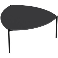 Table basse - LENNY - Ovale - Métal - Anthracite - 90 x 40 x 89 cm