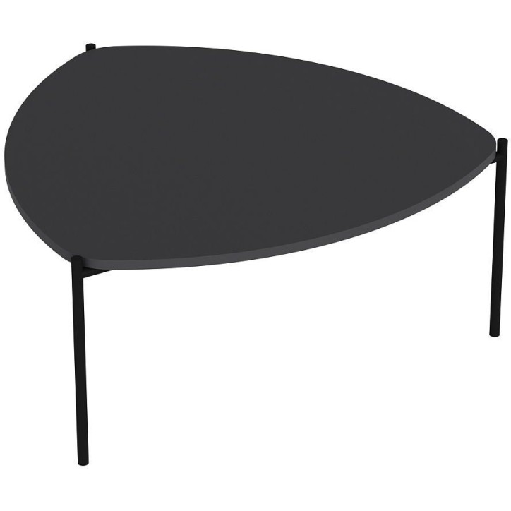 Table basse - LENNY - Ovale - Métal - Anthracite - 90 x 40 x 89 cm Table basse - LENNY - Ovale - Métal - Anthracite - 90 x 40 x 89 cm