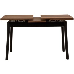 Table a manger - OLIVER - Extensible - Rectangulaire - 4 personnes - 120 x 77 x 75 cm - Noir