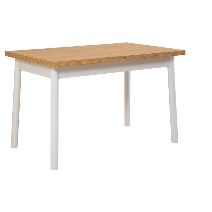 Table a manger - OLIVER - Extensible - Rectangulaire - 4 personnes - 123 x 72 x 29 cm - Blanc Table a manger - OLIVER - Extensible - Rectangulaire - 4 personnes - 123 x 72 x 29 cm - Blanc