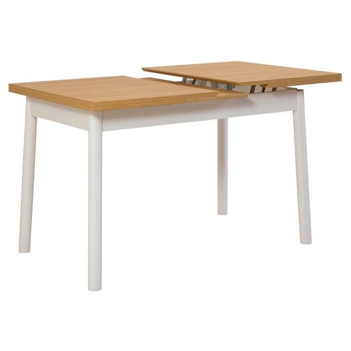 Table a manger - OLIVER - Extensible - Rectangulaire - 4 personnes - 123 x 72 x 29 cm - Blanc Table a manger - OLIVER - Extensible - Rectangulaire - 4 personnes - 123 x 72 x 29 cm - Blanc