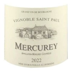 Vignoble Saint Paul 2022 Mercurey - Vin rouge de Bourgogne